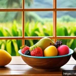 Home 23 과일 보존을 위한 최적의 방법 - A vibrant kitchen scene featuring a variety of fresh tropical fruits such as ripe mangoes, avocados,...